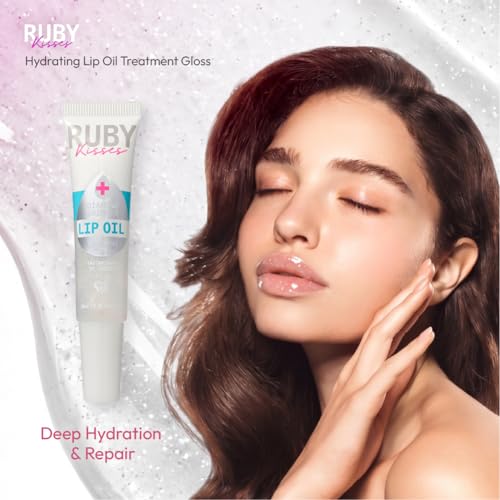 Ruby Kisses Hydrating Lip Oil Gloss with Diamond Shimmer 3 Pack