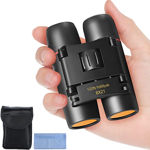 AHFLRITO 8X21 Compact Binoculars - Lightweight Waterproof for Adults