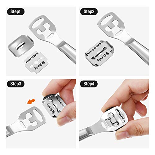 Mudder Callus Shaver Replacement Blades - 50 Pack Stainless Steel Refills