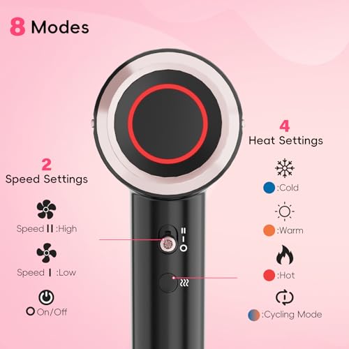CINOSTAR Ionic Hair Dryer with Diffuser & Concentrator, Brushless Motor