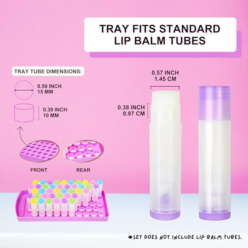 Lip Balm Filling Tray and Spatula Set - For 15mm Lip Balm Tubes ONLY - Instantly Fills 50 Standard 3/16 oz (5.5ML) with 15mm width Tubes
