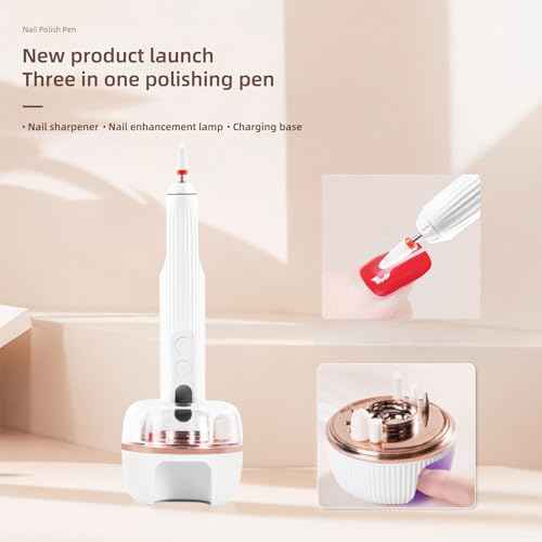 Electric Nail Drill File Professional - Cordless Nail Drill Filer Machine for Acrylic Nails Polishing, U V Lamp,Charging Base,5 Speed,Nail Grinder, Manicure Pedicure Kit for Salon Home