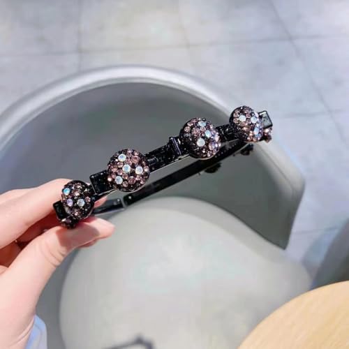 JEBELE 3-in-1 Braided Headband for Women - Hair Clip for Updos & Flyaways, Buns & Twist Hairstyles, Stylish Hair Accessory, Dark Purple, One Size