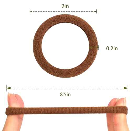 Hair Ties, 100 PCS Hair Ties No Damage for Soft Seamless Cotton & Elastics Ponytail Holders, Hair Bands for Thick Hair, Hair Accessories for Girls & Women