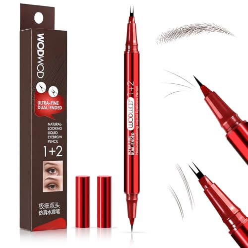 Eyebrow Pencil for Women, Dual-Ended Microblading Pen with 2-Fork Tip