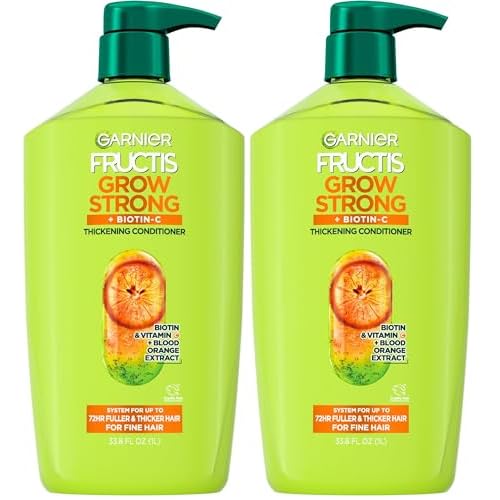 Garnier Fructis Grow Strong Thickening Conditioner for Fine Hair,Biotin-C,32.3 Fl Oz,(Packaging May Vary),(Pack of 2)