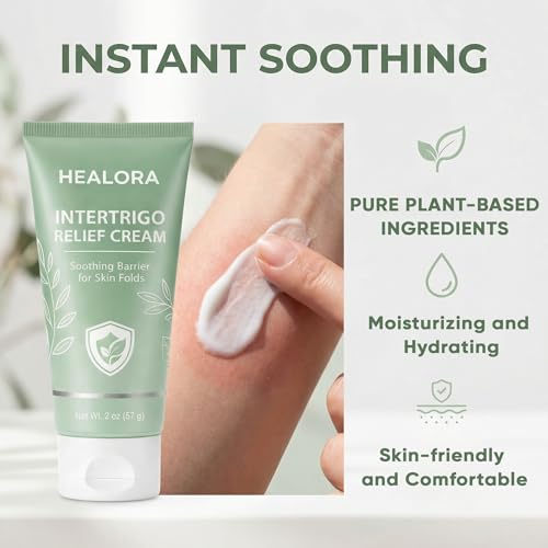 Intertrigo Relief Cream, Skin Fold Barrier Cream for Moisture & Friction Protection, Helps Soothe Irritated Skin, Reduce Moisture & Friction, 2 oz