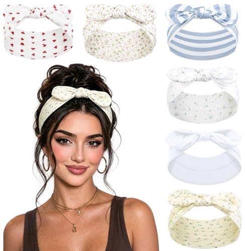 Women's Headband 6-Pack, Elastic Sports & Fashion Hair Bands