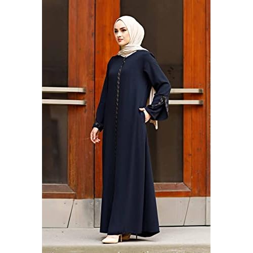 istanbul styles Women's Abaya Long Sleeve Open Quarry Floor Length Zipper Floor Length Turkish Islamic Fashion