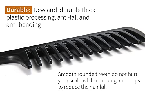 Wide Tooth Detangling Comb for Curly Long Wet Hair - Blue, White, Black - Professional Hair Care