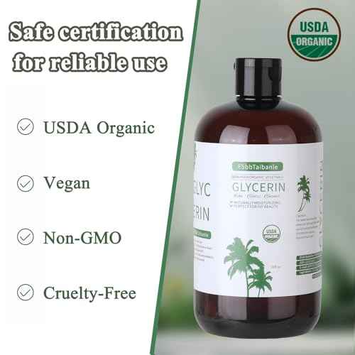 Organic Vegetable Glycerin ? USDA Organic Certified, 100% Pure, 16 fl oz ? Natural Skin & Hair Moisturizer ? Ideal for DIY Beauty, Soaps, Lotions & More ? Non-GMO, Palm Oil Free