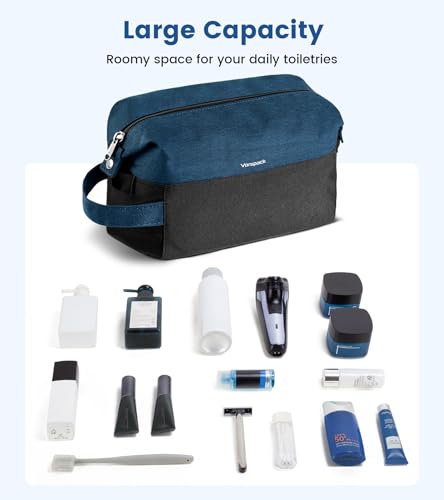 Vorspack Water-Resistant Toiletry Bag, 10x5x5.5", Navy