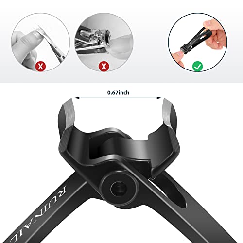 Nail Clippers for Thick Toenails 17mm Extra Wide Jaw Opening Nail Clippers Large Toenail Fingernail Nail Clipper Nail Cutter with File Tin Boxed for Men Women Seniors (Black)