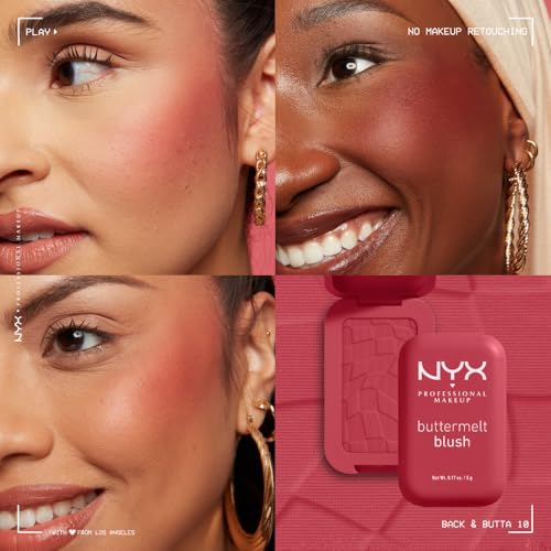 NYX Buttermelt Powder Blush - 12HR Vegan Formula