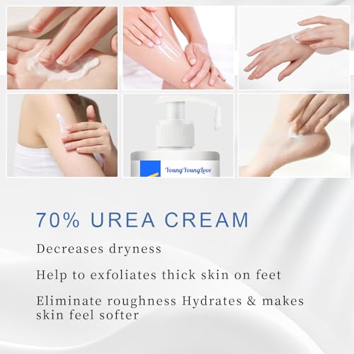 Urea Cream 70% & Salicylic Acid 2% - Dry Cracked Foot Repair Cream, 10.1 oz