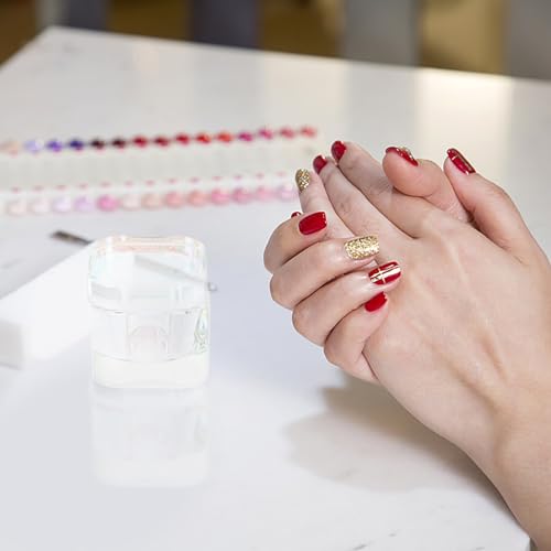 Beaupretty Nail Dappen Dish Crystal Glass Manicure Nail Cup Nail Liquid Cup with Lid for Acrylic Nails White