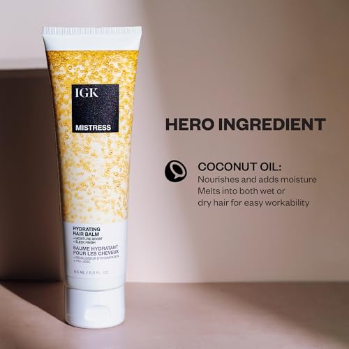 IGK MISTRESS Hydrating Hair Balm | Lightweight + Frizz Control + Shine | Vegan + Cruelty Free |