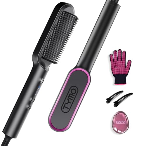 TYMO Ring Hair Straightener Brush | 5 Heat Settings & 20s Fast Heating