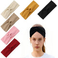 6-Pack Wide Stretchy Headbands for Women - Non-Slip Knotted Hairbands