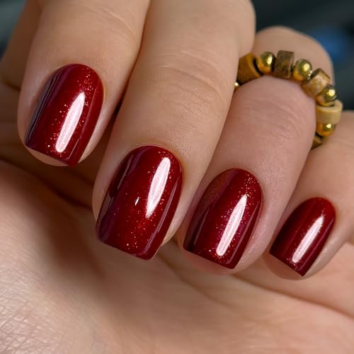 CurvLife Soft Gel Press On Nails French Tip Grayish Red