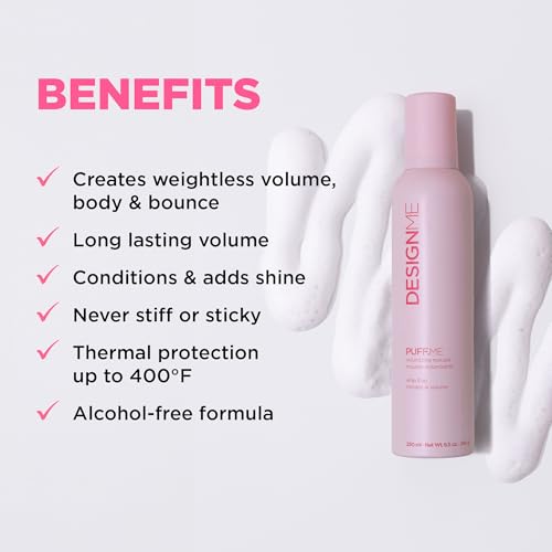 DESIGNME PUFF.ME Volumizing Hair Mousse - Flexible Hold Styling Foam (250ml)