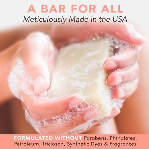 Bar Soap for Shaving - USA Made with Organic & Natural Ingredients, Shave Bar for Women, Vegan Soap with Shea Butter & Coconut Oil, Provides Rich Lather and Reduces Ingrown Hair & Razor Bumps