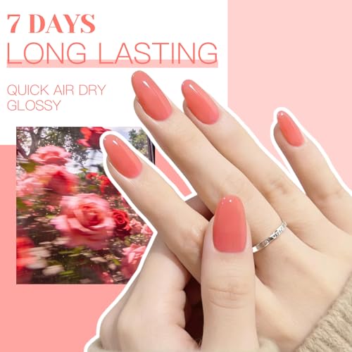 MEET ACROSS 6-Color Nude Nail Polish Set - Quick Dry, 28+ Days