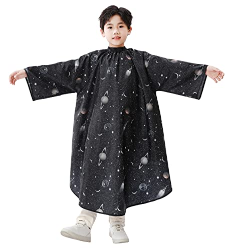 Kids Hair Cutting Cape with Sleeves - Adjustable Barber Cape