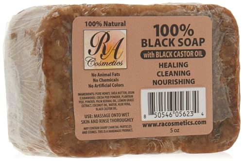 RA COSMETICS Black Soap with Black Castor Oil - 5 oz