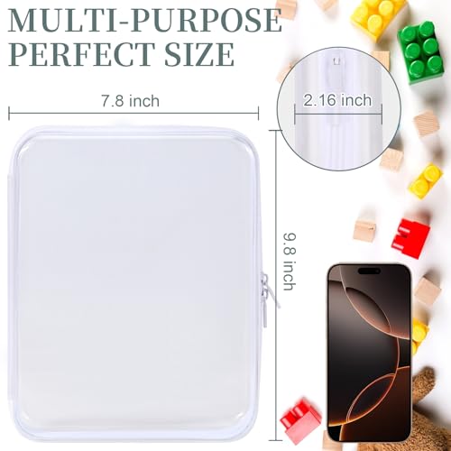 3-Pack Clear Hard Shell Zipper Pouches | Waterproof Organizer