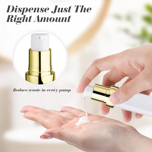 15 Pcs 0.34oz/10ml Airless Pump Bottle Refillable Vacuum Pump Bottles Travel Size Cosmetic Container for for Lotion Cream Moisturizer Facial Serum (Pack of 2)