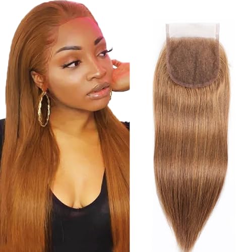 Light Brown 4x4 Lace Closure 30" Straight Virgin Hair