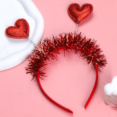 BELSITA Valentine’s Day Headbands Red Heart Hairbands Sequins Glitter Headbands for Women Valentines Heart Hair Bands Hair Accessories Holiday Party Hair Decorations 1Pcs