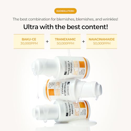 Tranexamic Acid 5% + Niacinamade 5% + Baku-CE 3% Cream, Repair Mela Cream - Tranexamic acid 50,000ppm, Niacinamade 50,000ppm, bakuchiol 30,000ppm, PDRN, Peptides, Hyaluronic