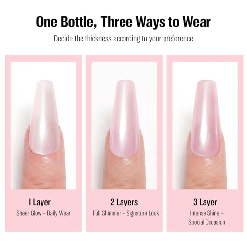 Vieafenti Light Pink Pearl Nail Polish - Quick Dry 15ml