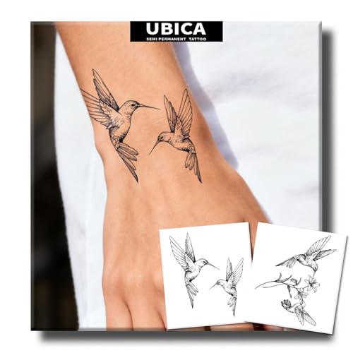 Hummingbird Lily Temporary Tattoo Sheets - 7-15 Days