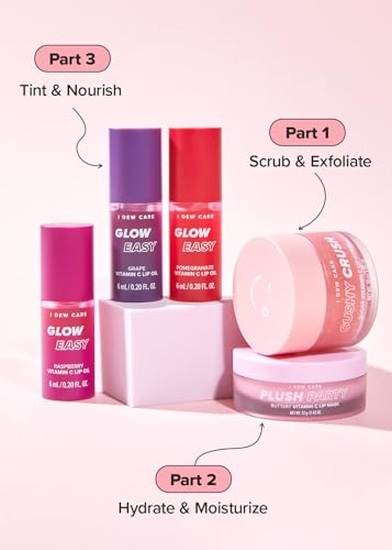 I DEW CARE Lip Scrub - Cushy Crush | Sugar Vitamin C, Lip Care, Lip Scrubber Exfoliator, Lip Exfoliator Scrub, Lip Care Products, for Dark, Dry and Chapped Lips, Vegan, 1.05 oz