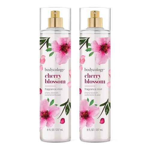 Bodycology Long-Lasting Fragrance Body Mist, Cherry Blossom, 8 fl oz (Pack of 2)