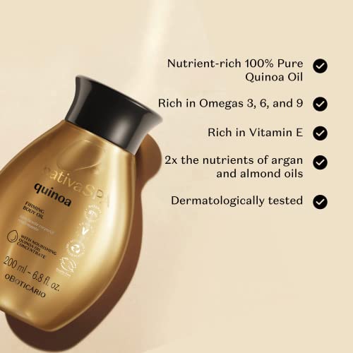 O BOTICARIO Nativa SPA Body Hydrating Oil Bundle: Madagascar Vanilla & Quinoa, 6.8 Ounce (each)