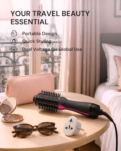 Aopant Mini Hair Dryer Brush 900W Dual Voltage Travel