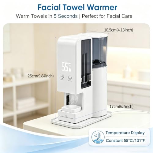 Hot Towel Dispenser with 100 Compressed Towels – 3-Sec Fast Heat
