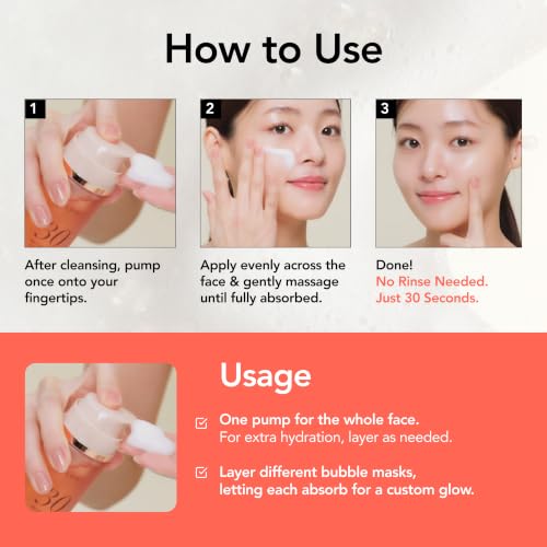MENOKIN Brightening Niacinamide Bubble Mask - Deep Hydration & Radiance, 2.36 fl oz