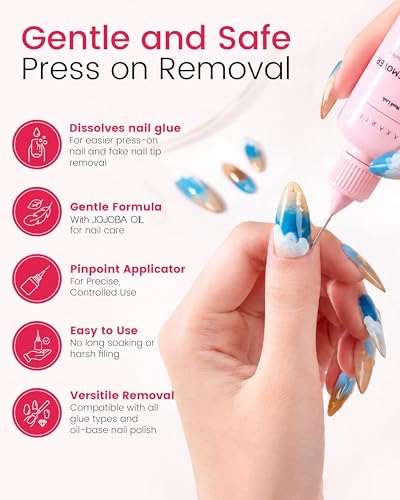 Makartt Jojoba Oil Nail Remover - 30ml Acetone-Free for Press-On Nails