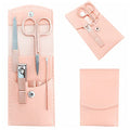 Manicure Set for Women with 4 Stainless Steel Nail Tools - Rose Gold Travel Case