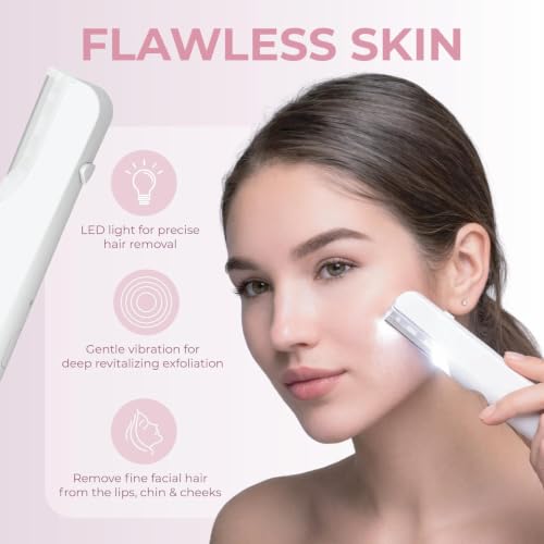 RIKI Ex Fuzz Off Dermaplaning Facial Razor - Peach Fuzz Removal Tool