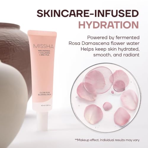 MISSHA Glow Pore Blurring Balm Primer - Hydrating Makeup Base, 40ml
