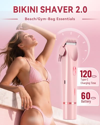 Unibouti Dermawave Bikini Shaver 2.0 - Waterproof Women's Electric Trimmer & Razor