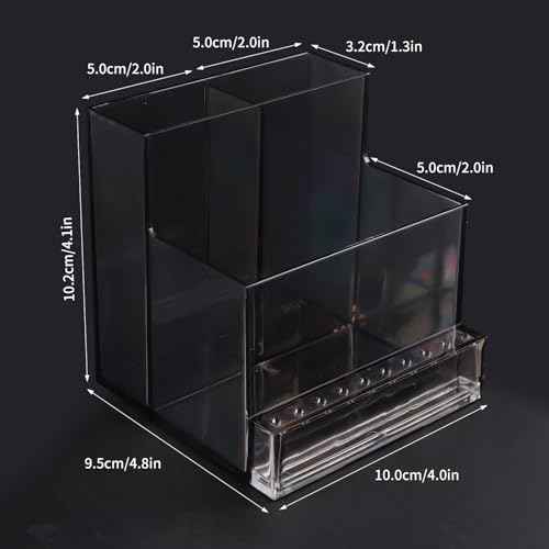 ANGNYA Nail Drill Holder Grinding Bit Storage Box, 10 Holes Transparent Nail Drill Bit Holder Plastic Nail Drill Tool Organizer Manicure Tools Display Box for Nail Tech Supplies