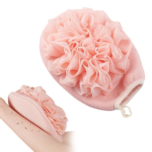 Dual-Sided Exfoliating Glove with Loofah Mesh & Washcloth