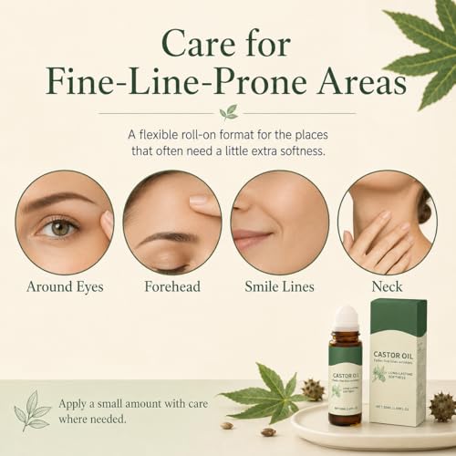 Organic Cold-Pressed Castor Oil Roll-on for Skin & Hair